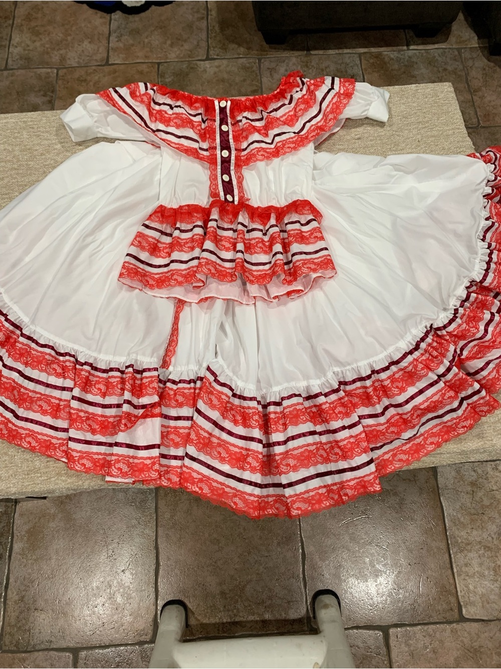Traditional dress from the state of Colima, Mexico. Ideal for Mexican celebr